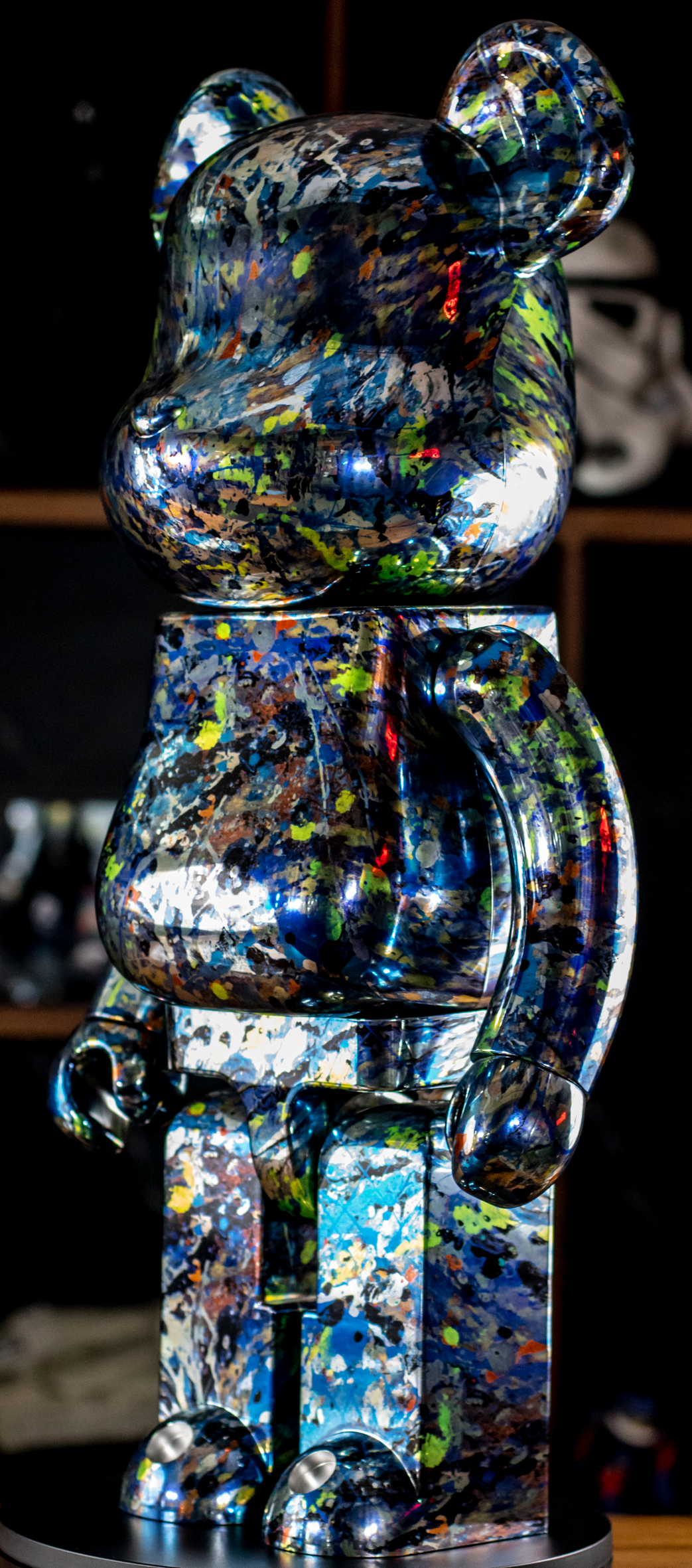 Bearbrick: Jackson Pollock 1000% Chrome "Splash"